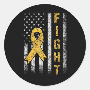 Childhood Cancer Awareness Month American Flag We Classic Round Sticker