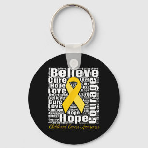 Childhood Cancer Awareness Month Believe Hope Cour Key Ring