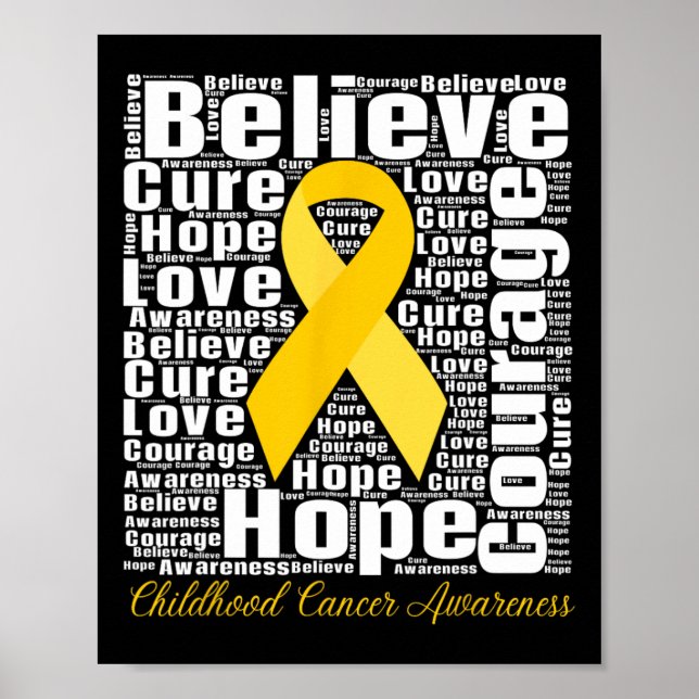 Childhood Cancer Awareness Month Believe Hope Cour Poster (Front)