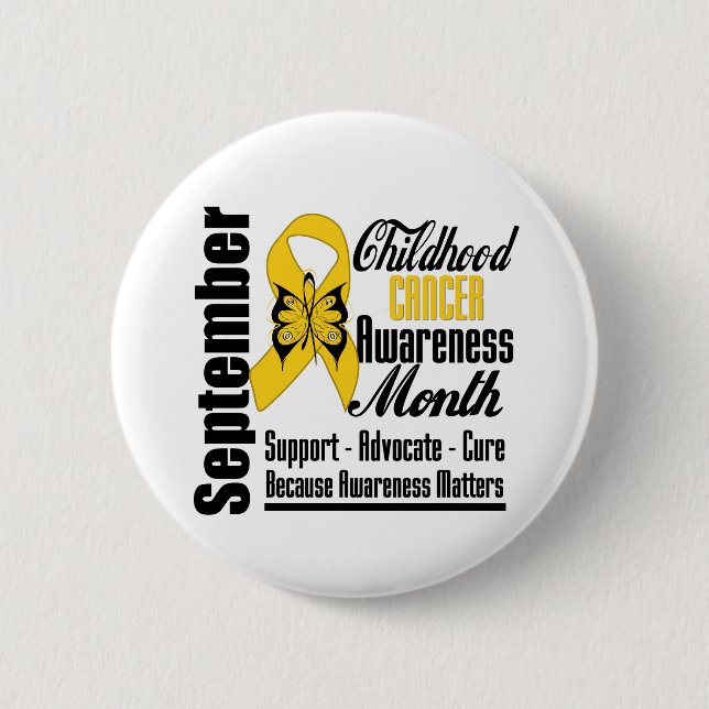 Childhood Cancer Awareness Month Butterfly v5 6 Cm Round Badge (Front)