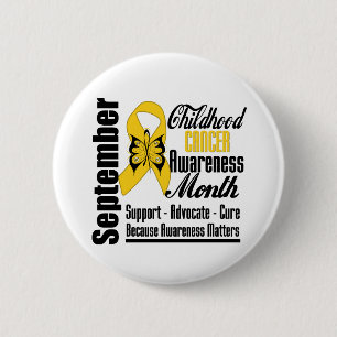 Childhood Cancer Awareness Month Butterfly v5 6 Cm Round Badge