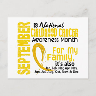 Childhood Cancer Awareness Month For My Family Postcard