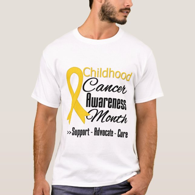 Childhood Cancer Awareness Month Gold Ribbon T-Shirt (Front)