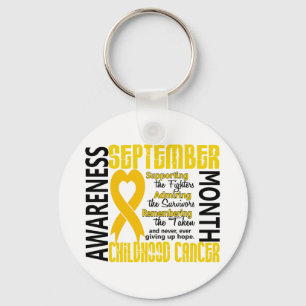 Childhood Cancer Awareness Month Heart 1.5 Key Ring