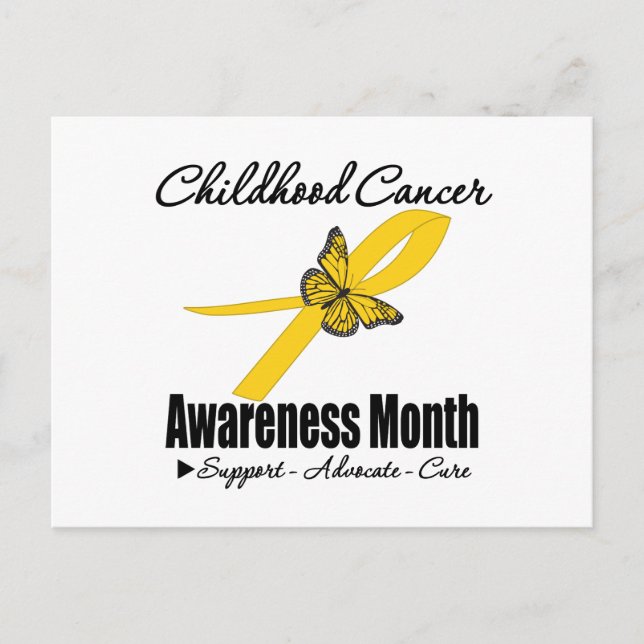 Childhood Cancer Awareness Month Ribbon Butterfly Postcard (Front)