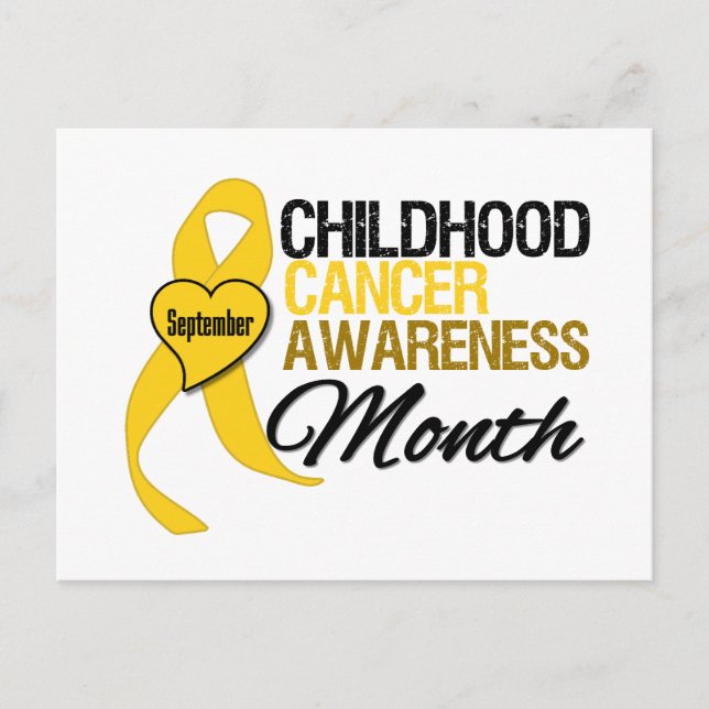 Childhood Cancer Awareness Month Ribbon September Postcard (Front)