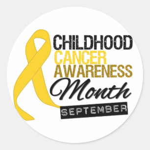 Childhood Cancer Awareness Month Ribbon v8 Classic Round Sticker
