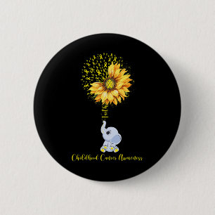 Childhood Cancer Awareness Month Sunflower Elephan 6 Cm Round Badge