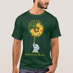 Childhood Cancer Awareness Month Sunflower Elephan T-Shirt