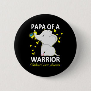 Childhood cancer awareness Papa of a warrior Ribbo 6 Cm Round Badge
