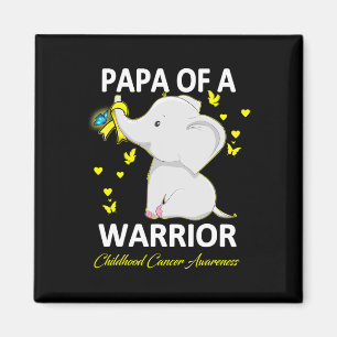 Childhood cancer awareness Papa of a warrior Ribbo Magnet