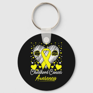 Childhood Cancer Awareness Parents Heart ribbon Gi Key Ring