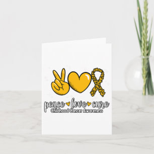 Childhood Cancer Awareness Peace Love Cure Childho Card