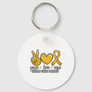 Childhood Cancer Awareness Peace Love Cure Childho Key Ring