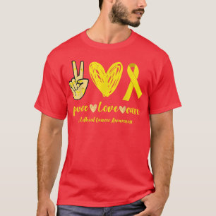 Childhood Cancer Awareness Peace Love Cure  T-Shirt