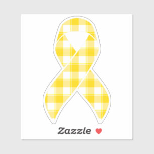 Childhood Cancer Awareness Plaid Gold Ribbon