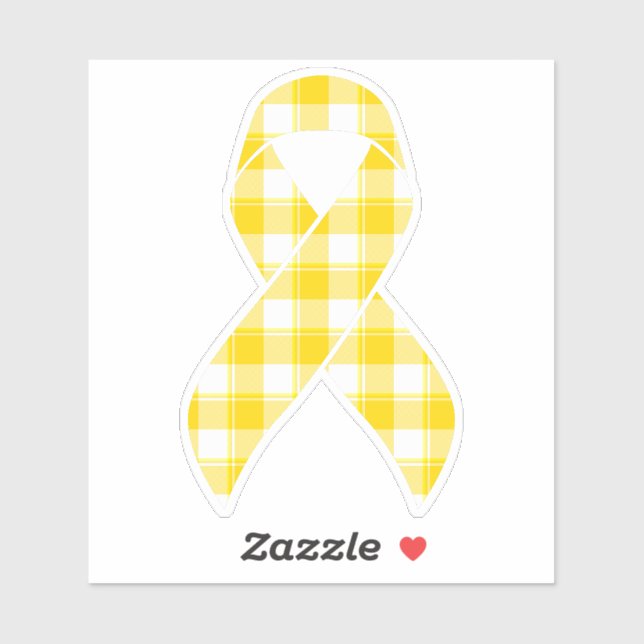 Childhood Cancer Awareness Plaid Gold Ribbon (Sheet)