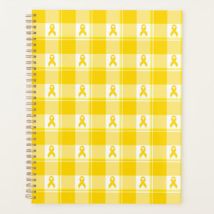 Childhood Cancer Awareness Plaid Gold Ribbon Planner