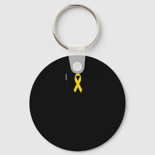 Childhood Cancer Awareness Pocket Yellow Ribbon Key Ring