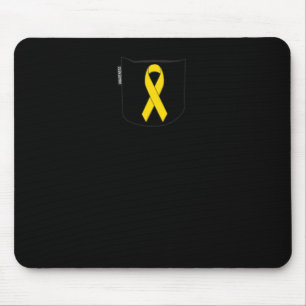 Childhood Cancer Awareness  Pocket Yellow Ribbon Mouse Pad
