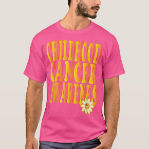 Childhood Cancer Awareness Retro Groovy T-Shirt