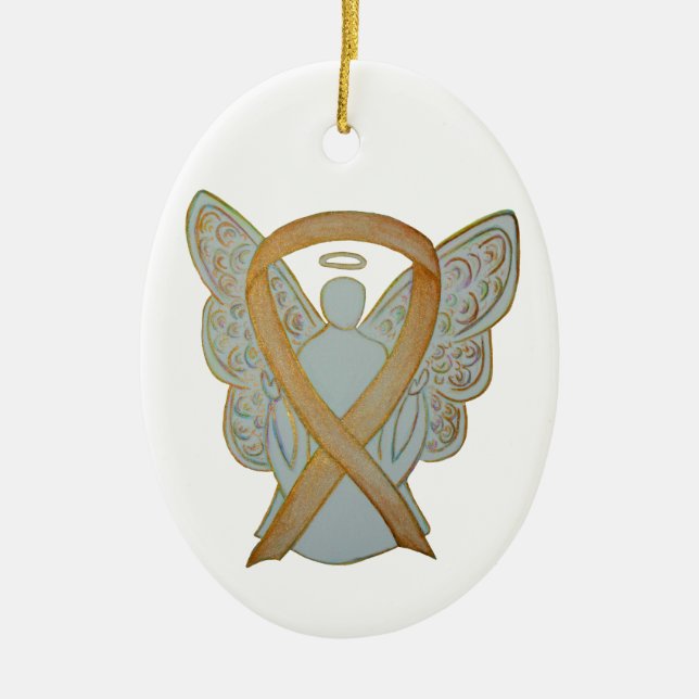 Childhood Cancer Awareness Ribbon Angel Ornament (Front)