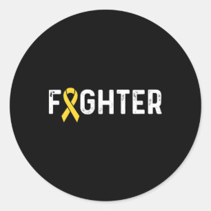Childhood Cancer Awareness Ribbon Fighter  Classic Round Sticker