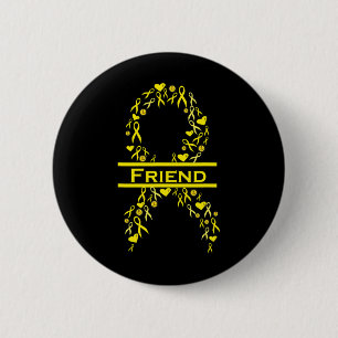 Childhood Cancer Awareness Ribbon Friend 6 Cm Round Badge