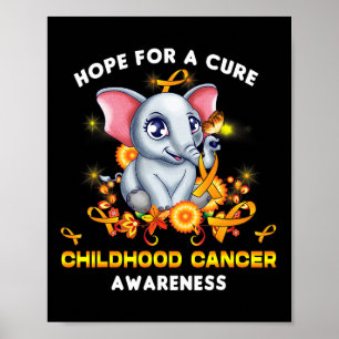 Childhood Cancer Awareness Ribbon Hope For A Cure Poster