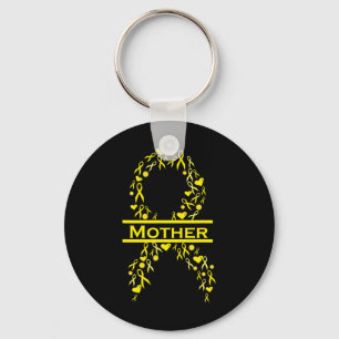 Childhood Cancer Awareness Ribbon Mother Key Ring