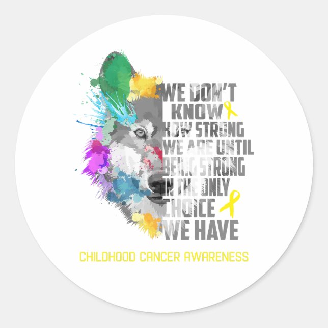 Childhood Cancer Awareness Ribbon Support Gifts Classic Round Sticker (Front)