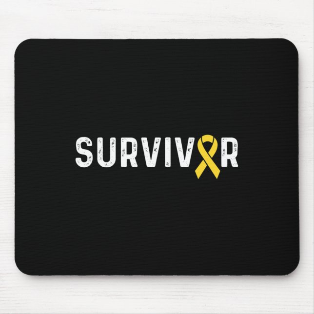 Childhood Cancer Awareness Ribbon Survivor Remissi Mouse Pad (Front)