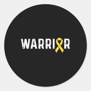 Childhood Cancer Awareness Ribbon Warrior  Classic Round Sticker