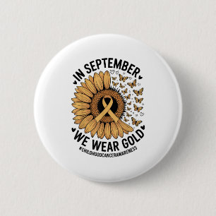 Childhood Cancer Awareness Ribbon With Butterflie  6 Cm Round Badge
