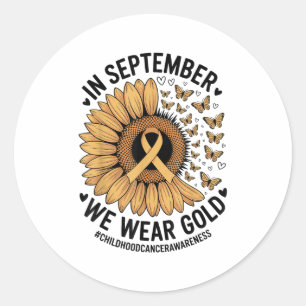 Childhood Cancer Awareness Ribbon With Butterflie Classic Round Sticker