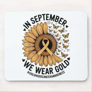 Childhood Cancer Awareness Ribbon With Butterflie  Mouse Pad