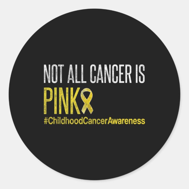 Childhood Cancer Awareness September Yellow Ribbon Classic Round Sticker (Front)