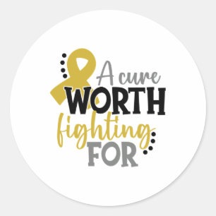 Childhood Cancer Awareness Shirt A Cure Worth Figh Classic Round Sticker