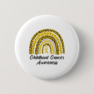 Childhood Cancer Awareness Shirt Rainbow Leopard R 6 Cm Round Badge