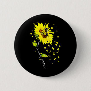 Childhood Cancer Awareness Sunflower Butterfly Gol 6 Cm Round Badge