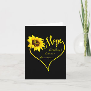 Childhood Cancer Awareness Sunflower Hope Heart Su Card
