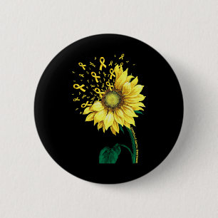 Childhood Cancer Awareness Sunflower Yellow Ribbon 6 Cm Round Badge