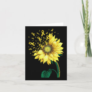 Childhood Cancer Awareness Sunflower Yellow Ribbon Card