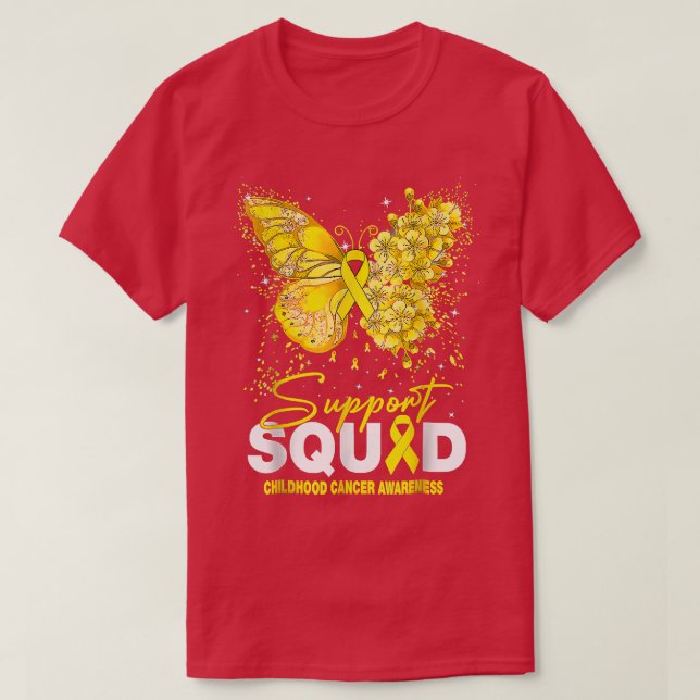 Childhood Cancer Awareness Support Squad Butterfly T-Shirt (Design Front)