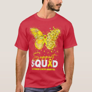 Childhood Cancer Awareness Support Squad Butterfly T-Shirt