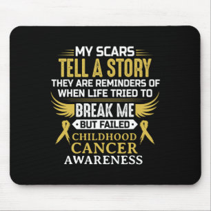 Childhood Cancer Awareness Survivor Ribbon Men Wom Mouse Pad