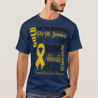 Childhood Cancer Awareness T Shirt Gold for a Chil