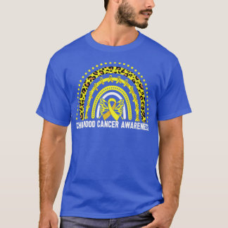 Childhood Cancer Awareness Tee Rainbow Leopard Rib