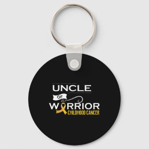 Childhood cancer awareness Uncle of a warrior 1 Key Ring