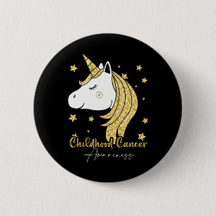 Childhood Cancer Awareness Unicorn Ribbon Twinkle 6 Cm Round Badge